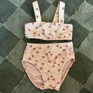 Pink/tan Star Print Bikini Set